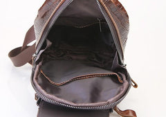 Cool Mens Leather Sling Bag One Shoulder Backpacks Sling Crossbody Backpack For Men