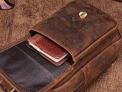 Cool Mens Leather Sling Bag One Shoulder Backpack Sling Crossbody Bag For Men