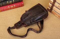 Cool Mens Leather Sling Bag One Shoulder Backpacks Sling Crossbody Backpack For Men - imessengerbags