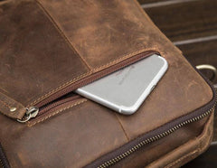 Cool Mens Leather Small Side Bag Small Messenger bag Shoulder bag For Men - imessengerbags