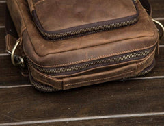 Cool Mens Leather Small Side Bag Small Messenger bag Shoulder bag For Men - imessengerbags