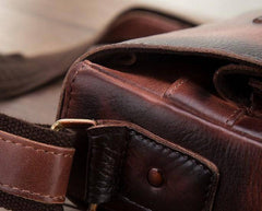 Cool Mens Leather Vintage Small Side Bag Small Messenger bag Shoulder bag For Men - imessengerbags