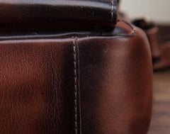Cool Mens Leather Vintage Small Side Bag Small Messenger bag Shoulder bag For Men - imessengerbags