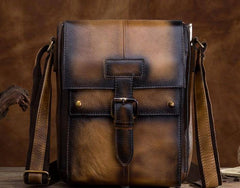 Cool Mens Leather Vintage Small Side Bag Small Messenger bag Shoulder bag For Men - imessengerbags