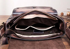 Cool Mens Leather Vintage Small Side Bag Small Messenger bag Shoulder bag For Men - imessengerbags