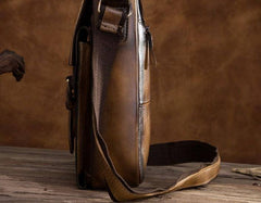 Cool Mens Leather Vintage Small Side Bag Small Messenger bag Shoulder bag For Men - imessengerbags