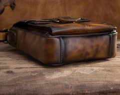 Cool Mens Leather Vintage Small Side Bag Small Messenger bag Shoulder bag For Men - imessengerbags