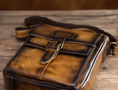 Cool Mens Leather Vintage Small Side Bag Small Messenger bag Shoulder bag For Men - imessengerbags