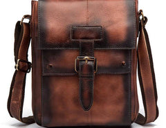 Cool Mens Leather Vintage Small Side Bag Small Messenger bag Shoulder bag For Men - imessengerbags