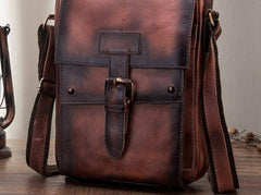 Cool Mens Leather Vintage Small Side Bag Small Messenger bag Shoulder bag For Men - imessengerbags
