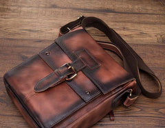 Cool Mens Leather Vintage Small Side Bag Small Messenger bag Shoulder bag For Men - imessengerbags