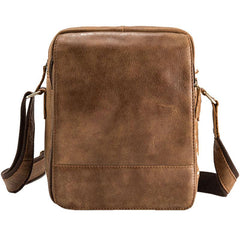 Cool Mens Small Leather Brown Bag Messenger Bags Shoulder Bags  for Men