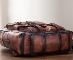 Cool Mens Vintage Leather Backpack School Backpack Travel Backpack for men