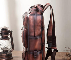 Cool Mens Vintage Leather Backpack School Backpack Travel Backpack for men
