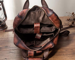 Cool Mens Vintage Leather Backpack School Backpack Travel Backpack for men