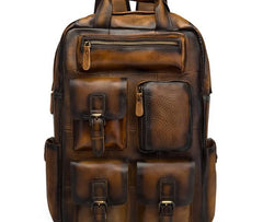 Cool Mens Vintage Leather Backpack School Backpack Travel Backpack for men