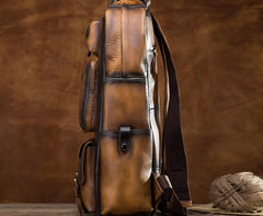 Cool Mens Vintage Leather Backpack School Backpack Travel Backpack for men