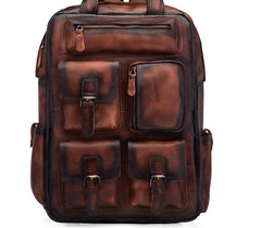 Cool Mens Vintage Leather Backpack School Backpack Travel Backpack for men