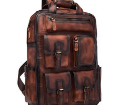Cool Mens Vintage Leather Backpack School Backpack Travel Backpack for men