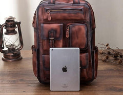 Cool Mens Vintage Leather Backpack School Backpack Travel Backpack for men