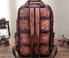 Cool Mens Vintage Leather Backpack School Backpack Travel Backpack for men