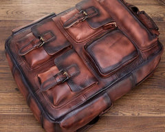 Cool Mens Vintage Leather Backpack School Backpack Travel Backpack for men