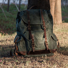 Cool Mens Waxed Canvas Backpack Travel Large Canvas Backpack for Men