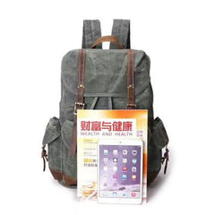 Cool Mens Waxed Large Canvas Backpack Travel Canvas Backpack for Men
