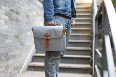 Cool Oxford Cloth Gray Men's Shoulder Bag Messenger Bag Side Bag For Men - imessengerbags