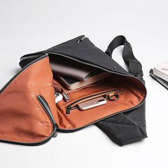Cool Oxford Cloth Casual Men's Sling Bag Black One Shoulder Backpack Chest Bag For Men - imessengerbags