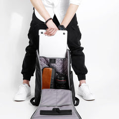 Cool Nylon Cloth Men's Black Large Computer Backpack Travel Bag For Men - imessengerbags