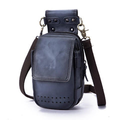 Cool Brown Leather Men's Cell Phone Holster Small Side Bag Mini Messenger Bag For Men - imessengerbags