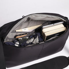 Cool Nylon Cloth Casual Men's Stitching Sling Bag Black One Shoulder Backpack Side Bag For Men - imessengerbags