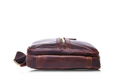 Cool Mens Red Brown Leather Chest Bag Sling Bag Crossbody Sling Bag For Men - imessengerbags