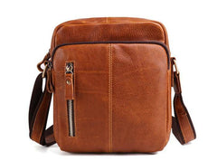 Cool Brown Leather Mini Messenger Bags Small Tablet Messenger Bag Side Bag For Men - imessengerbags