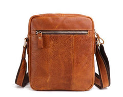 Cool Brown Leather Mini Messenger Bags Small Tablet Messenger Bag Side Bag For Men - imessengerbags