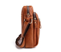 Cool Brown Leather Mini Messenger Bags Small Tablet Messenger Bag Side Bag For Men - imessengerbags