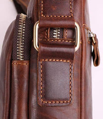 Cool Brown Leather Mini Messenger Bags Small Tablet Messenger Bag Side Bag For Men - imessengerbags
