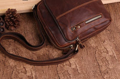 Cool Brown Leather Mini Messenger Bags Small Tablet Messenger Bag Side Bag For Men - imessengerbags