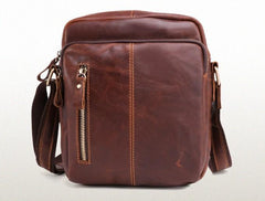 Cool Brown Leather Mini Messenger Bags Small Tablet Messenger Bag Side Bag For Men - imessengerbags