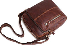 Cool Brown Leather Mini Messenger Bags Small Tablet Messenger Bag Side Bag For Men - imessengerbags