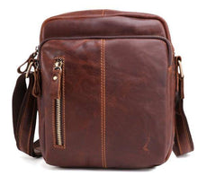 Cool Brown Leather Mini Messenger Bags Small Tablet Messenger Bag Side Bag For Men - imessengerbags