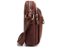 Cool Brown Leather Mini Messenger Bags Small Tablet Messenger Bag Side Bag For Men - imessengerbags