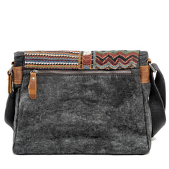 Cool Retro Waxed Canvas Leather Mens Womens Ethnic Shoulder Bag 13'' Side Bag Messenger Bag Postman Bag For Men - imessengerbags