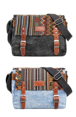 Cool Retro Waxed Canvas Leather Mens Womens Ethnic Shoulder Bag 13'' Side Bag Messenger Bag Postman Bag For Men - imessengerbags
