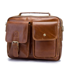 Cool Leather Small Side Bag Handbag Work Bag Business Bag Shoulder Bags For Men - imessengerbags
