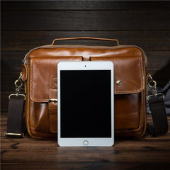 Cool Leather Small Side Bag Handbag Work Bag Business Bag Shoulder Bags For Men - imessengerbags