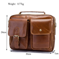 Cool Leather Small Side Bag Handbag Work Bag Business Bag Shoulder Bags For Men - imessengerbags