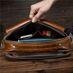 Cool Leather Small Side Bag Handbag Work Bag Business Bag Shoulder Bags For Men - imessengerbags