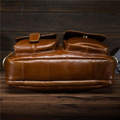 Cool Leather Small Side Bag Handbag Work Bag Business Bag Shoulder Bags For Men - imessengerbags